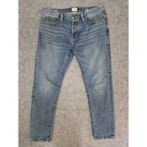 Todd Snyder Jeans Mens 35 Blue Slim Fit Red Selvedge Worn Wash Button Fly Denim
